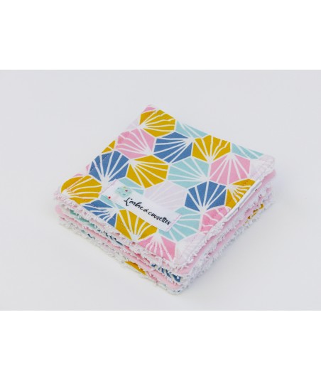 Les lingettes réutilisables Origami rose