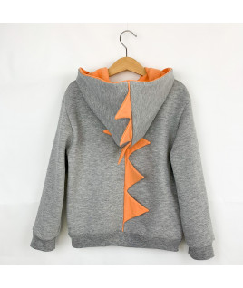 Sweat Dino dino : Crête de dinosaure sur le dos et la capuche.