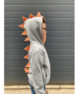 Capuche doublée du Sweat Dino : Confort assuré pour votre enfant.