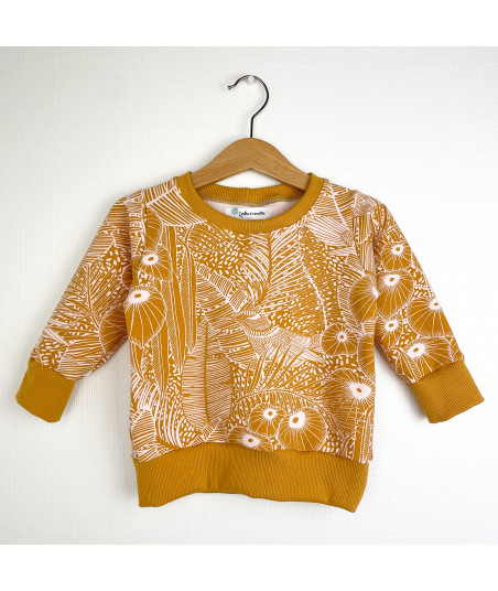 Sweat enfant aux couleurs chatoyantes, jaunes ambrées - Tailles 1 mois à 10 ans