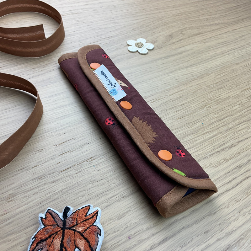 Protège-ceinture de sécurité enfant motif hérissons fait main