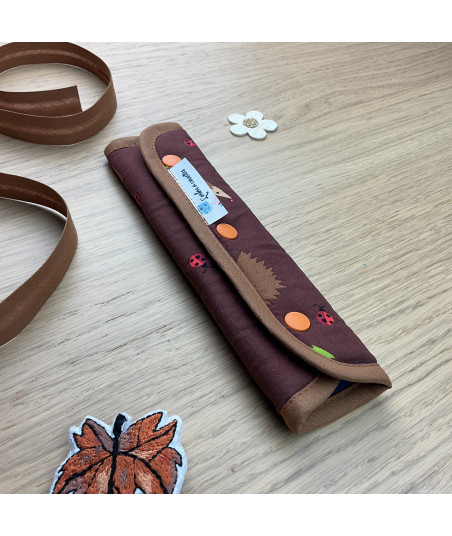 Protège-ceinture de sécurité enfant motif hérissons fait main