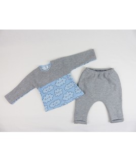 Le sarouel bébé gris, fille et garçon