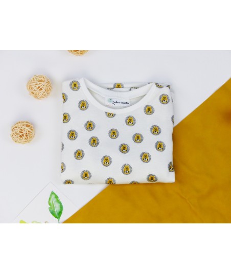 Le pull bio aux motifs de lion
