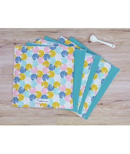 3 feuilles origami et 3 feuilles vertes