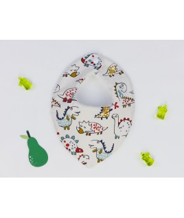 Le bavoir bio aux motifs dino