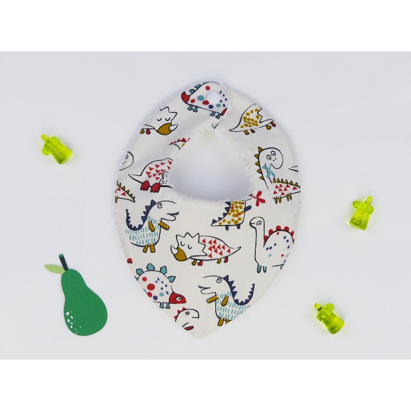 Le bavoir bio aux motifs dino