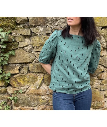 La blouse Green Forest, en double gaze